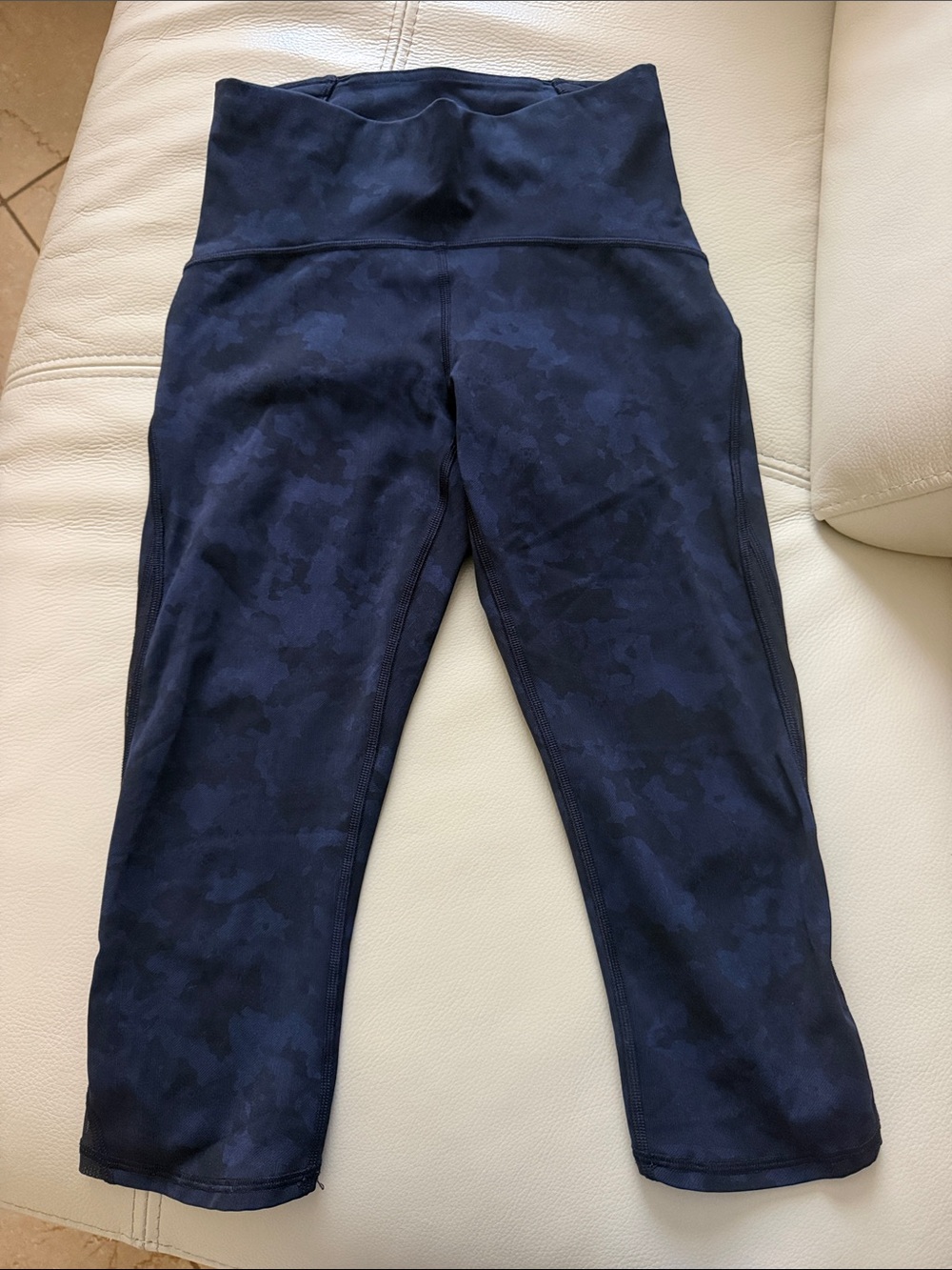 lululemon athletica Navy Camouflage High-Waist Capri Leggings